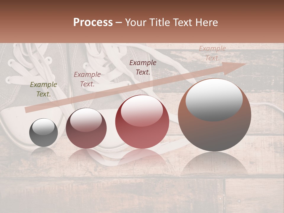 A Pair Of Gray Sneakers On A Wooden Floor PowerPoint Template