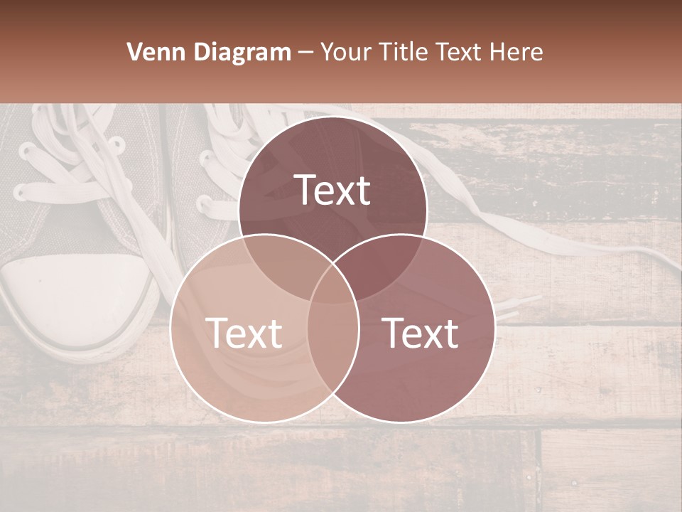 A Pair Of Gray Sneakers On A Wooden Floor PowerPoint Template