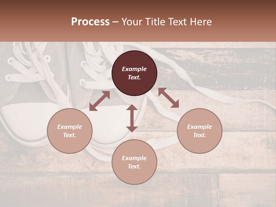 A Pair Of Gray Sneakers On A Wooden Floor PowerPoint Template