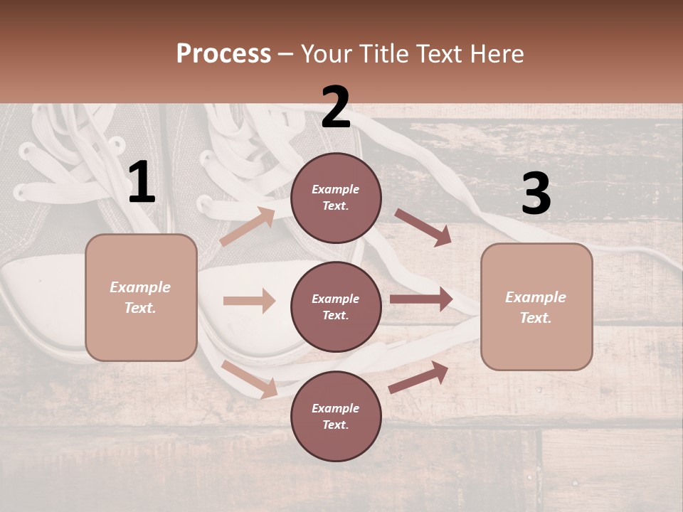 A Pair Of Gray Sneakers On A Wooden Floor PowerPoint Template