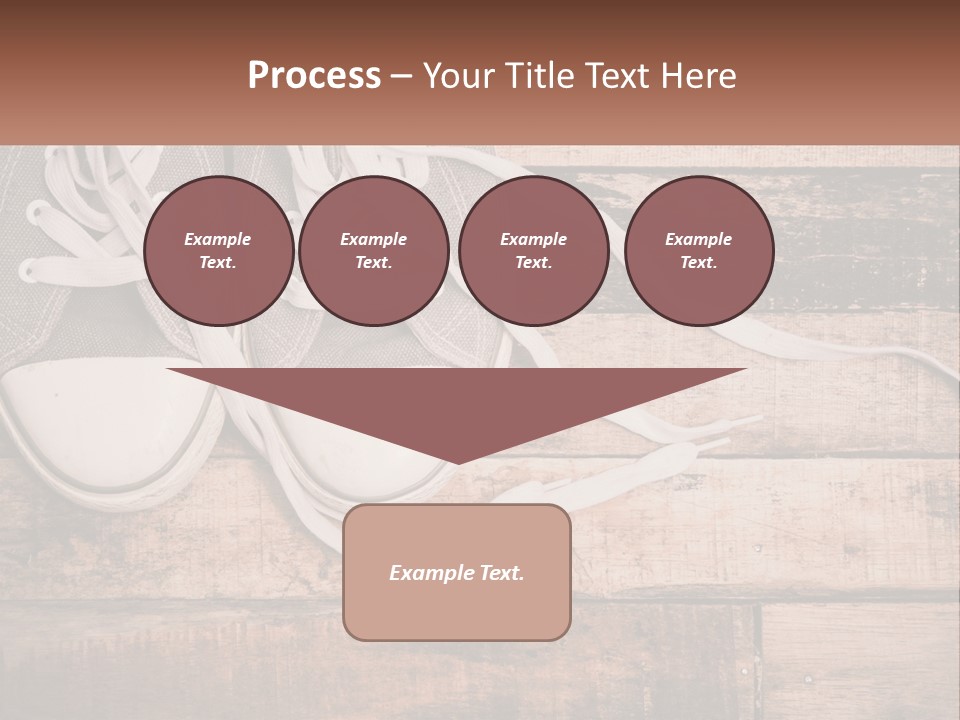 A Pair Of Gray Sneakers On A Wooden Floor PowerPoint Template