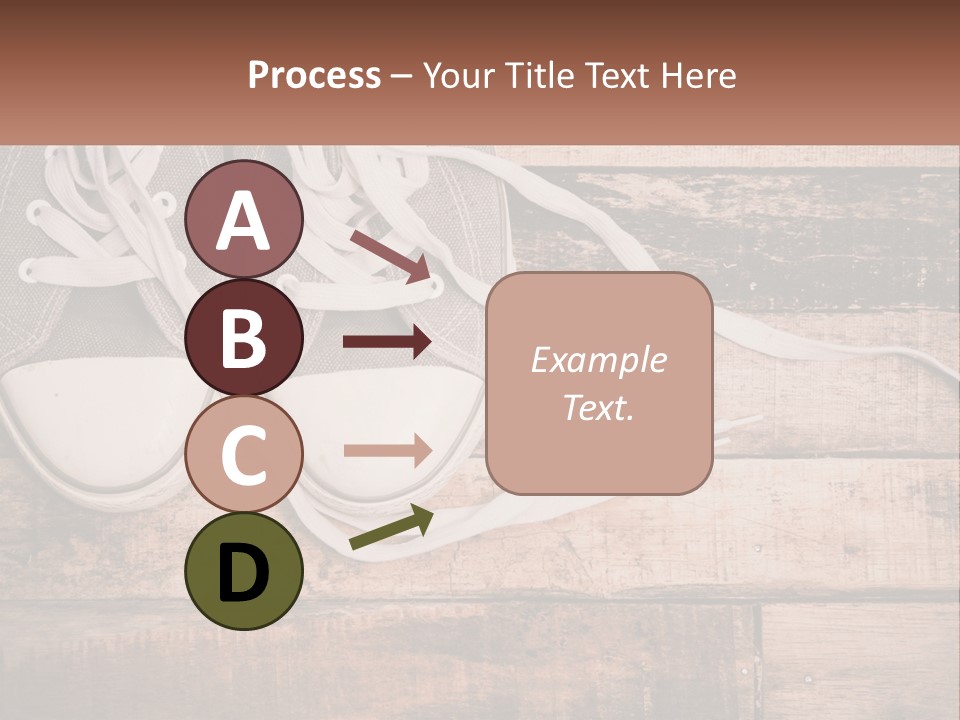 A Pair Of Gray Sneakers On A Wooden Floor PowerPoint Template