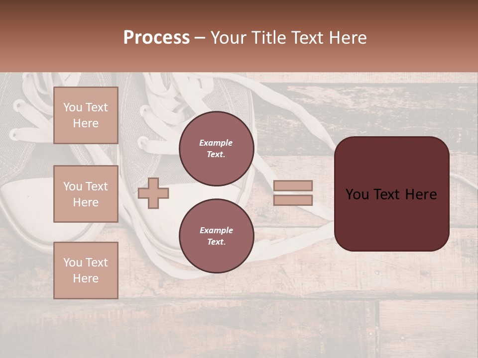 A Pair Of Gray Sneakers On A Wooden Floor PowerPoint Template