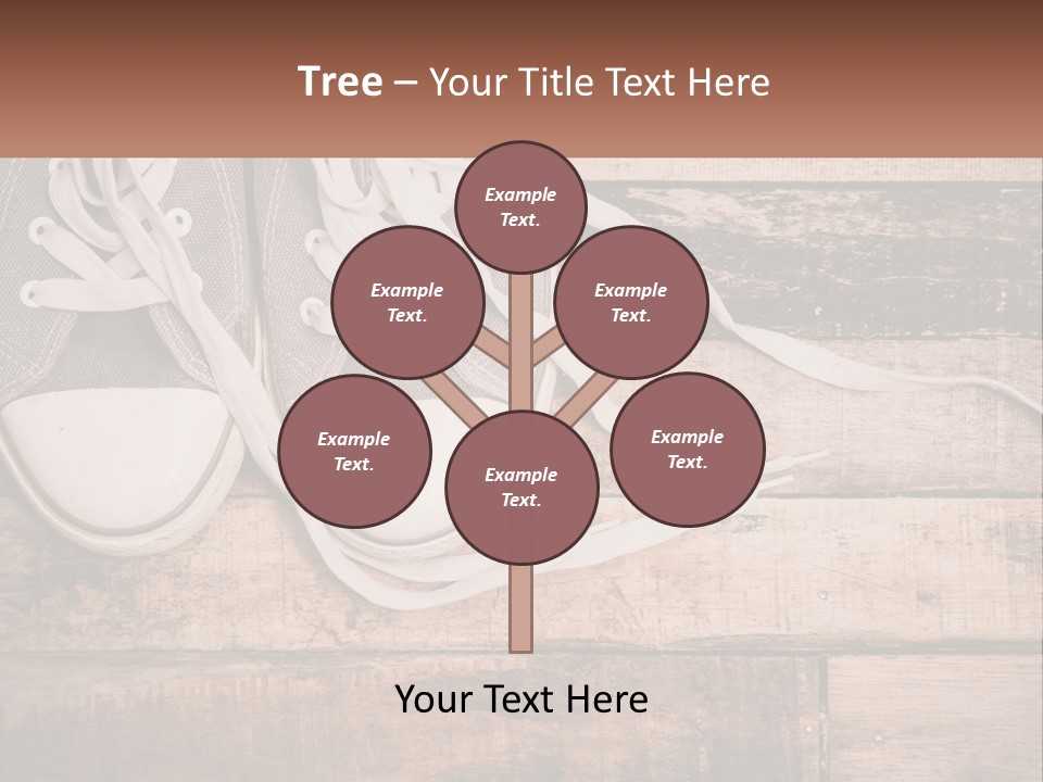 A Pair Of Gray Sneakers On A Wooden Floor PowerPoint Template