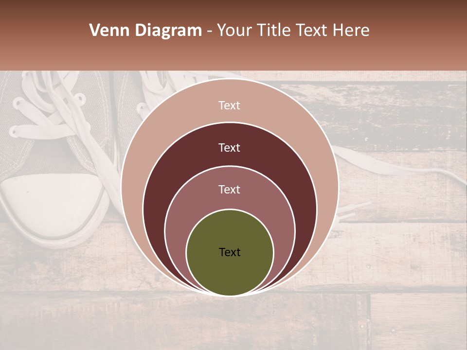 A Pair Of Gray Sneakers On A Wooden Floor PowerPoint Template