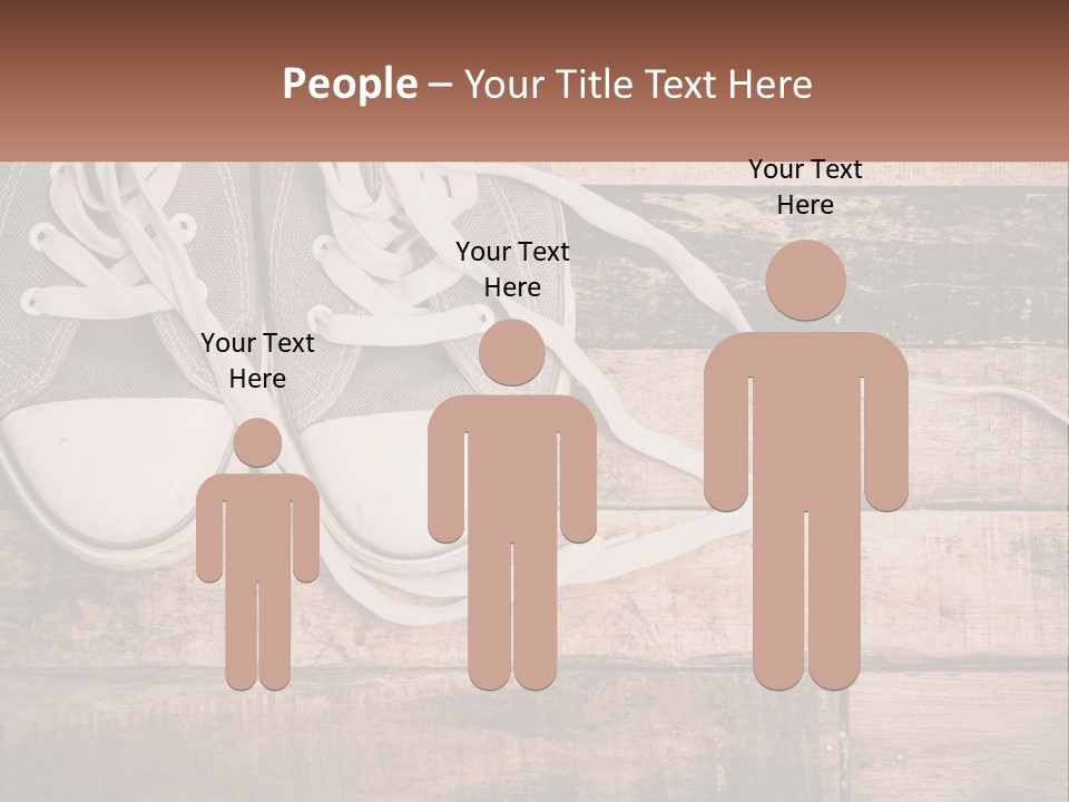 A Pair Of Gray Sneakers On A Wooden Floor PowerPoint Template