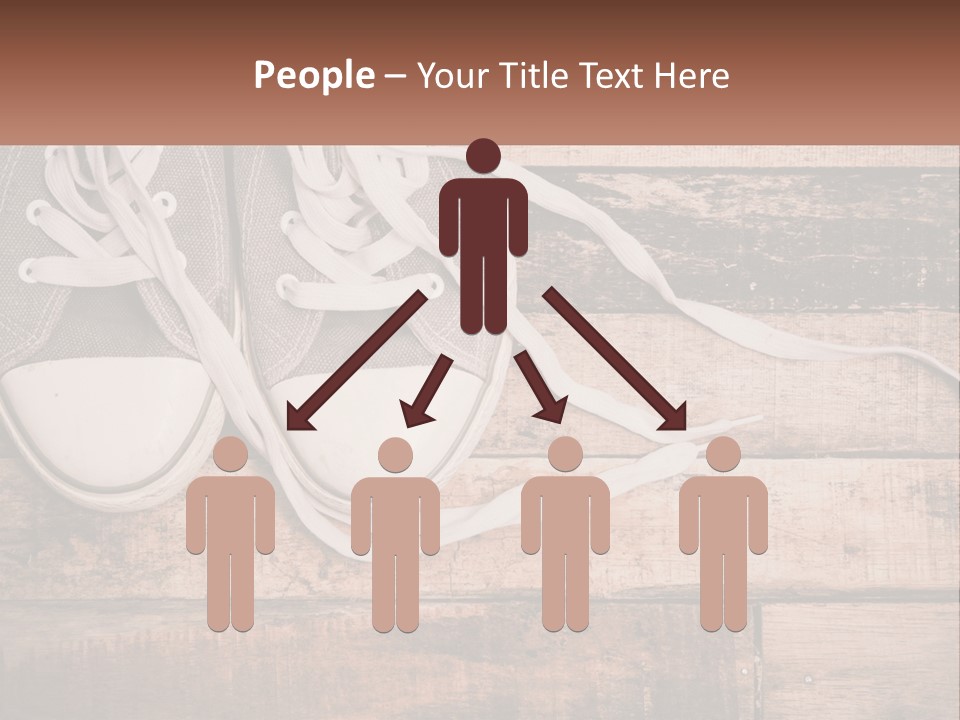 A Pair Of Gray Sneakers On A Wooden Floor PowerPoint Template
