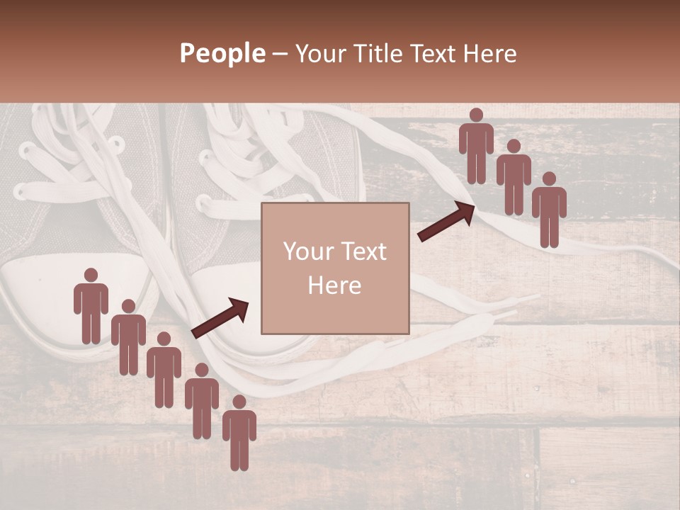 A Pair Of Gray Sneakers On A Wooden Floor PowerPoint Template