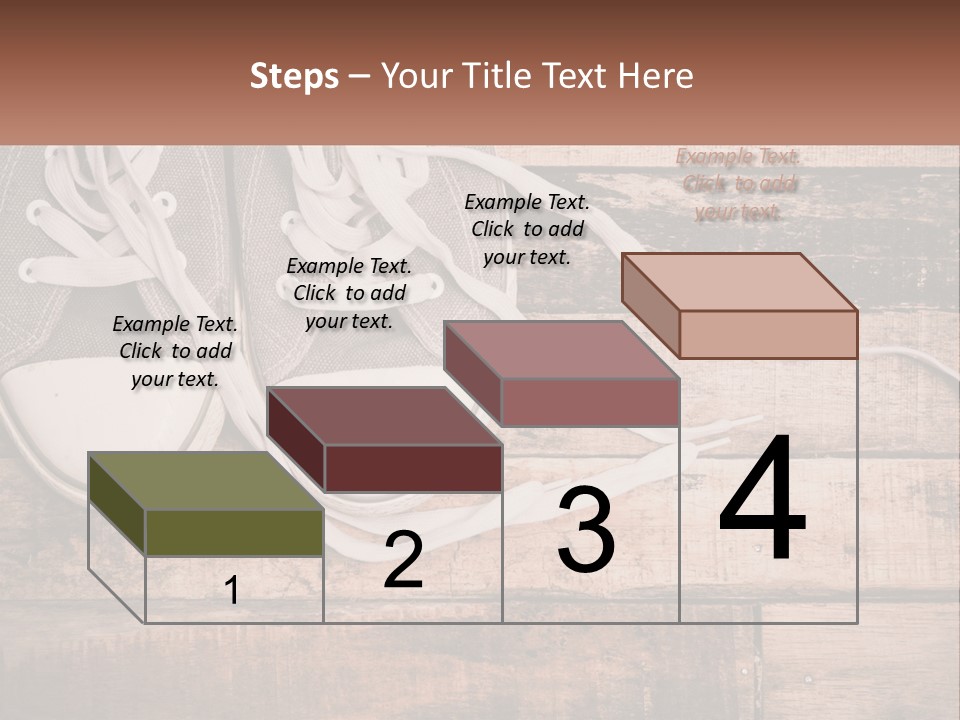 A Pair Of Gray Sneakers On A Wooden Floor PowerPoint Template