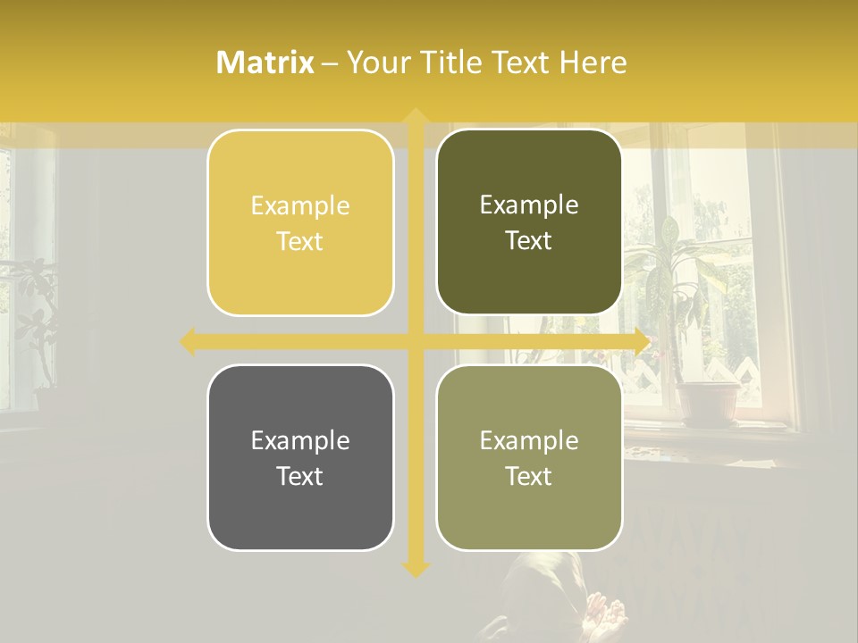 A Woman Sitting On The Floor In Front Of A Window PowerPoint Template