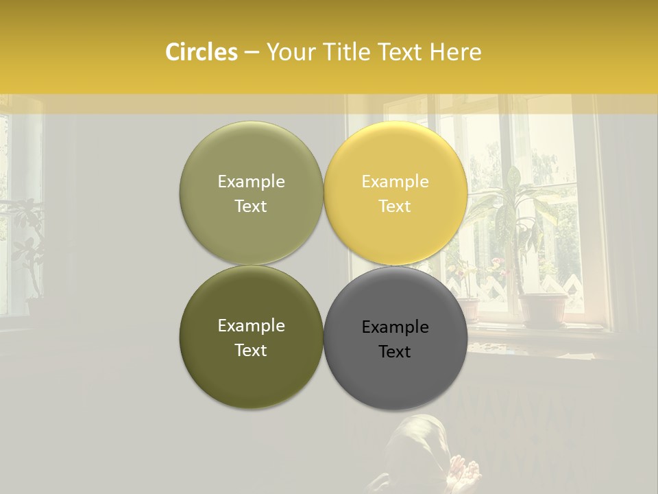 A Woman Sitting On The Floor In Front Of A Window PowerPoint Template