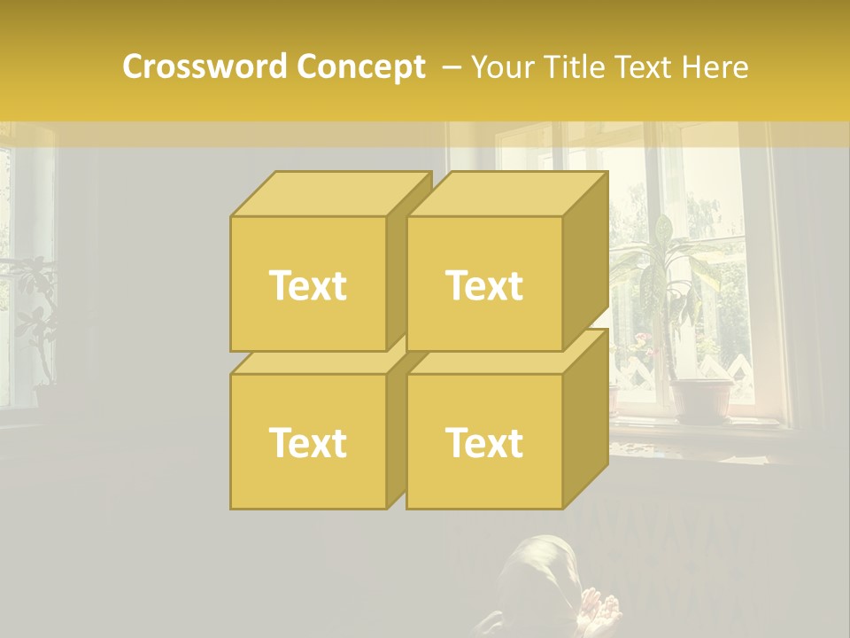 A Woman Sitting On The Floor In Front Of A Window PowerPoint Template