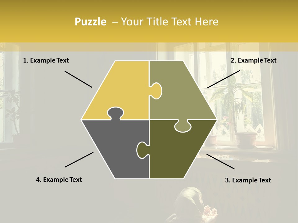 A Woman Sitting On The Floor In Front Of A Window PowerPoint Template