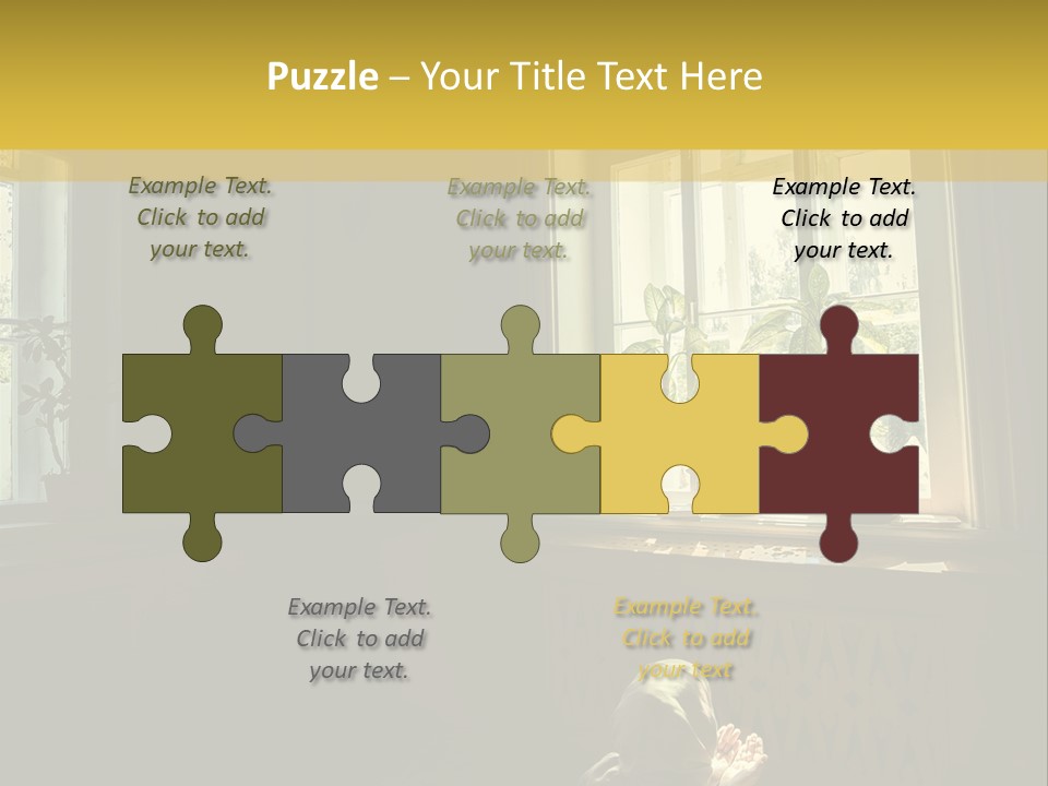 A Woman Sitting On The Floor In Front Of A Window PowerPoint Template