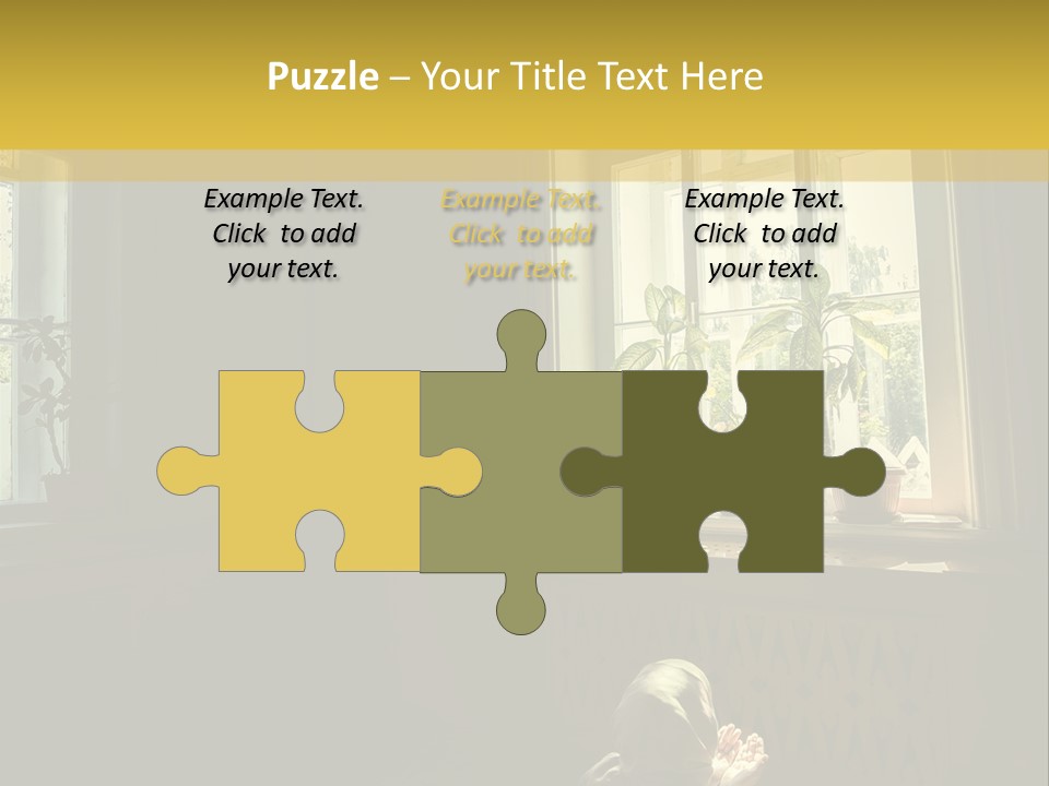 A Woman Sitting On The Floor In Front Of A Window PowerPoint Template