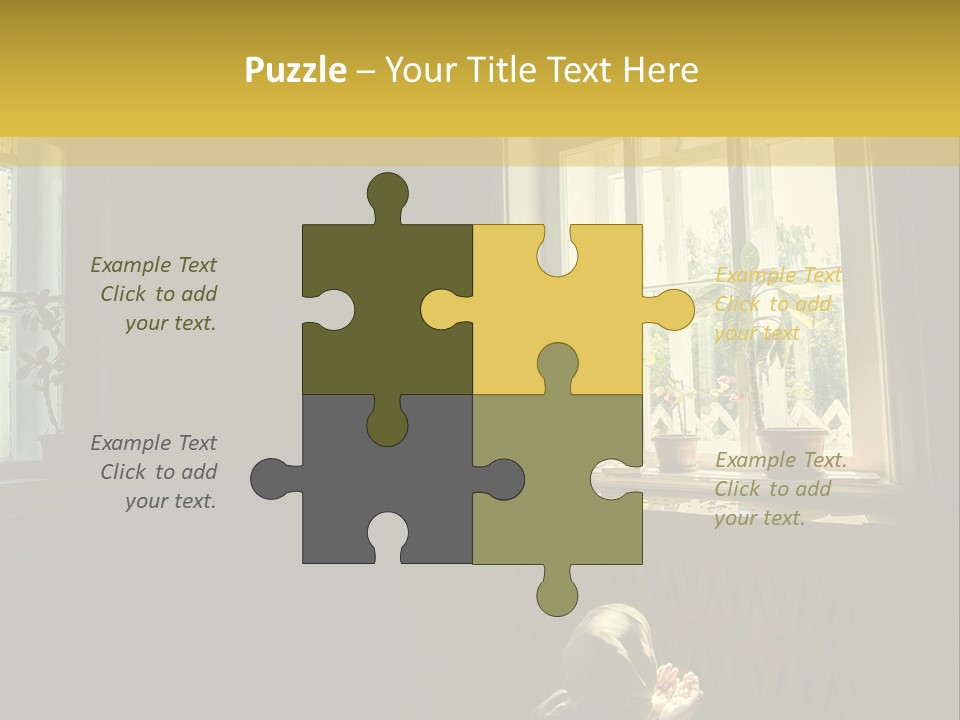 A Woman Sitting On The Floor In Front Of A Window PowerPoint Template