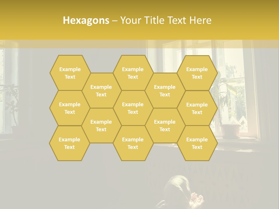 A Woman Sitting On The Floor In Front Of A Window PowerPoint Template