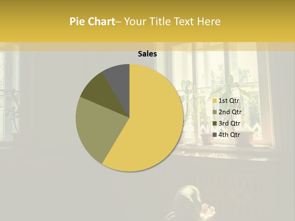 A Woman Sitting On The Floor In Front Of A Window PowerPoint Template