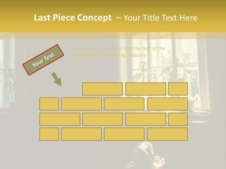 A Woman Sitting On The Floor In Front Of A Window PowerPoint Template