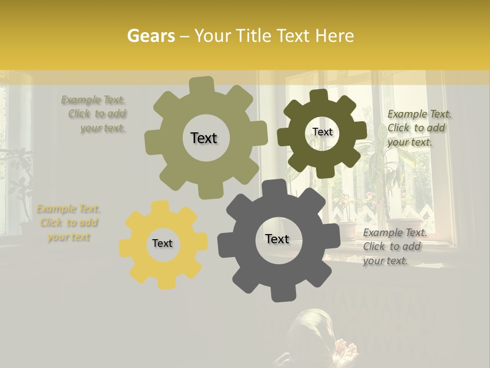 A Woman Sitting On The Floor In Front Of A Window PowerPoint Template