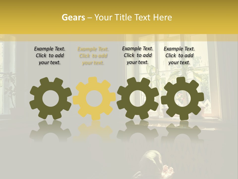 A Woman Sitting On The Floor In Front Of A Window PowerPoint Template