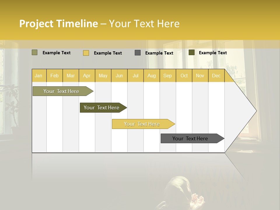 A Woman Sitting On The Floor In Front Of A Window PowerPoint Template