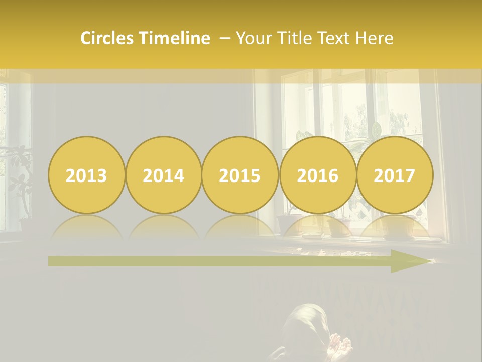 A Woman Sitting On The Floor In Front Of A Window PowerPoint Template