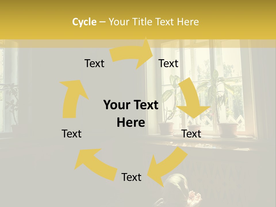 A Woman Sitting On The Floor In Front Of A Window PowerPoint Template