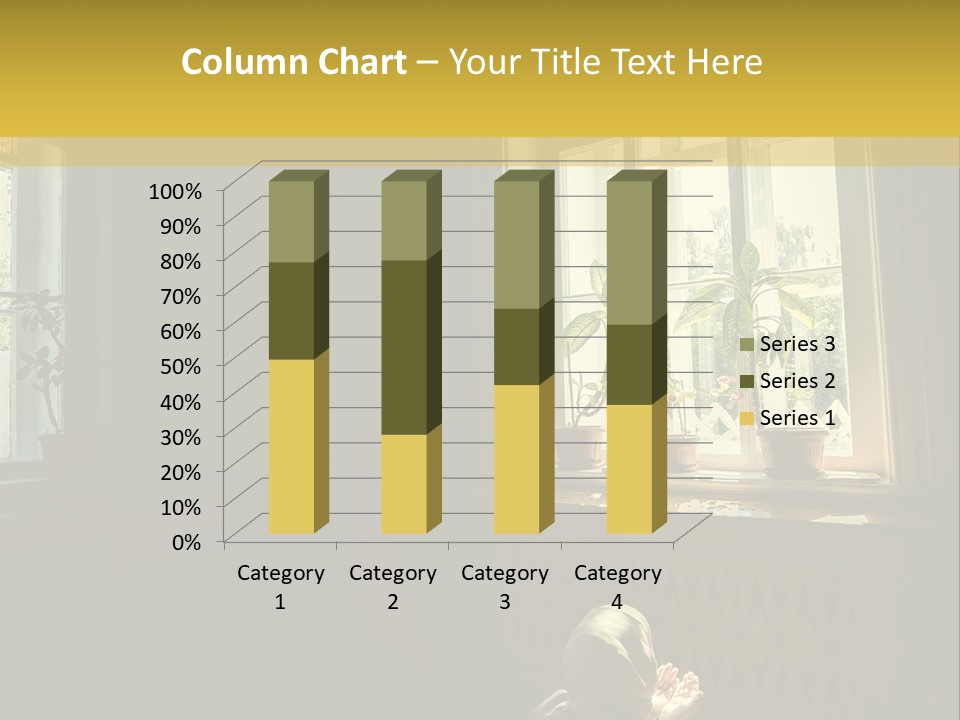 A Woman Sitting On The Floor In Front Of A Window PowerPoint Template