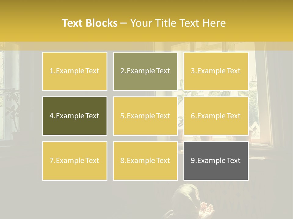 A Woman Sitting On The Floor In Front Of A Window PowerPoint Template