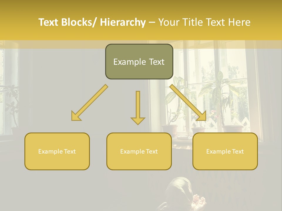 A Woman Sitting On The Floor In Front Of A Window PowerPoint Template