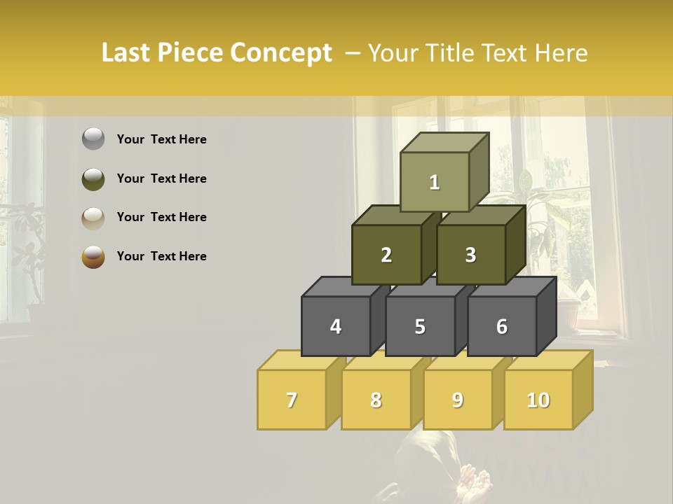 A Woman Sitting On The Floor In Front Of A Window PowerPoint Template