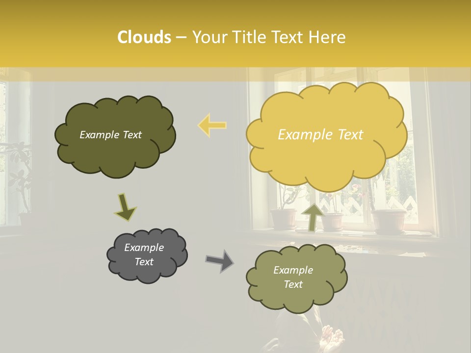 A Woman Sitting On The Floor In Front Of A Window PowerPoint Template