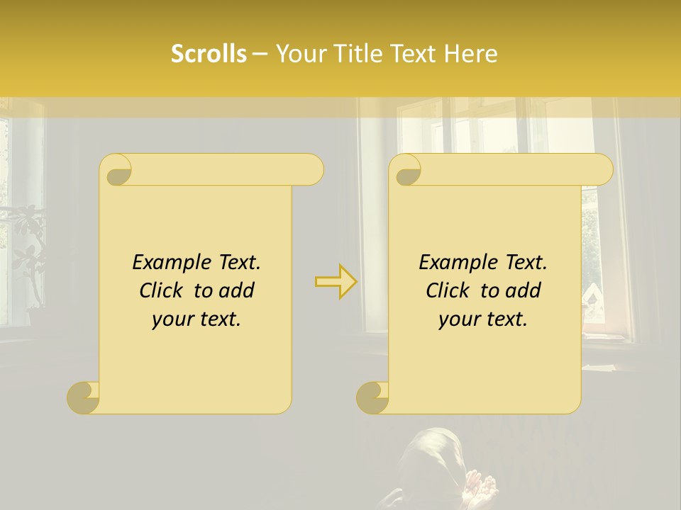 A Woman Sitting On The Floor In Front Of A Window PowerPoint Template