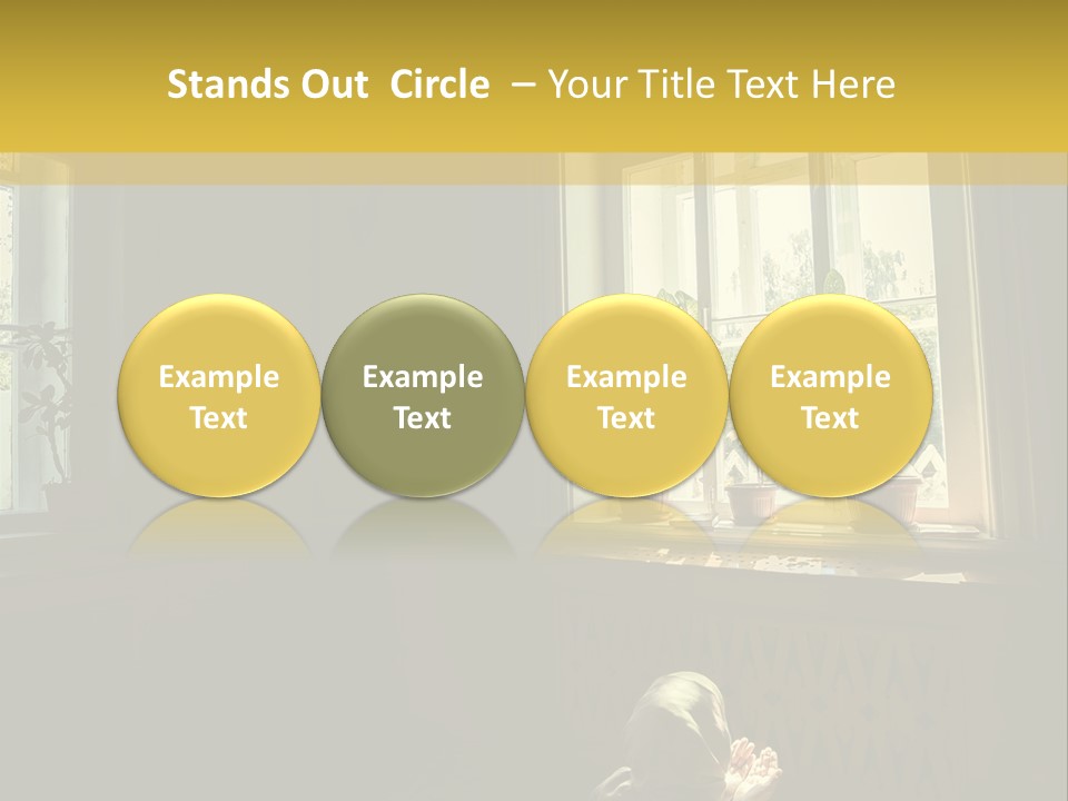 A Woman Sitting On The Floor In Front Of A Window PowerPoint Template