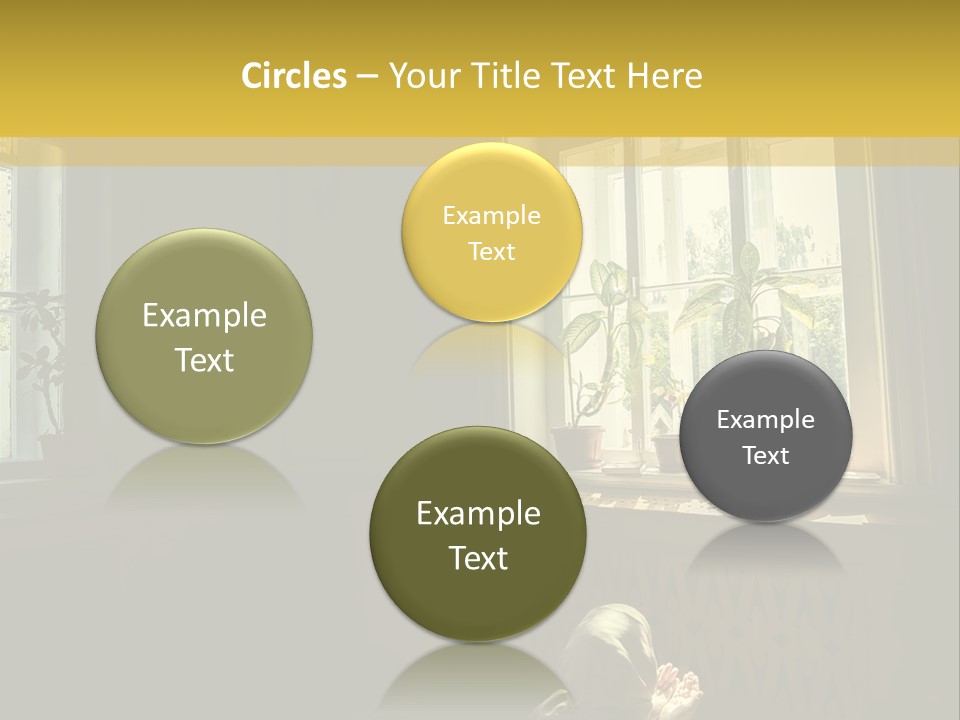 A Woman Sitting On The Floor In Front Of A Window PowerPoint Template