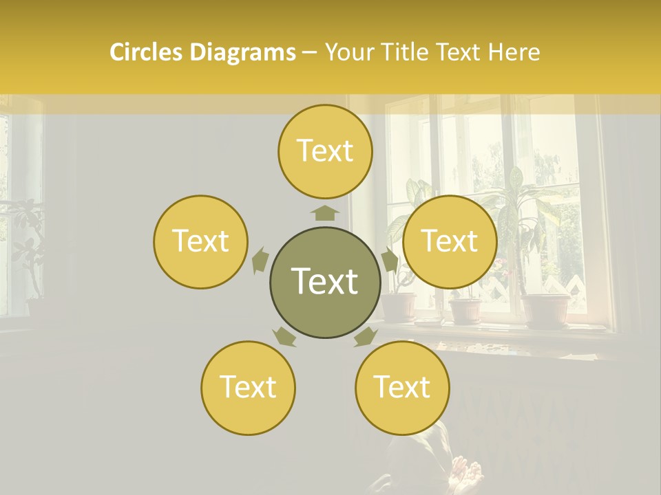 A Woman Sitting On The Floor In Front Of A Window PowerPoint Template