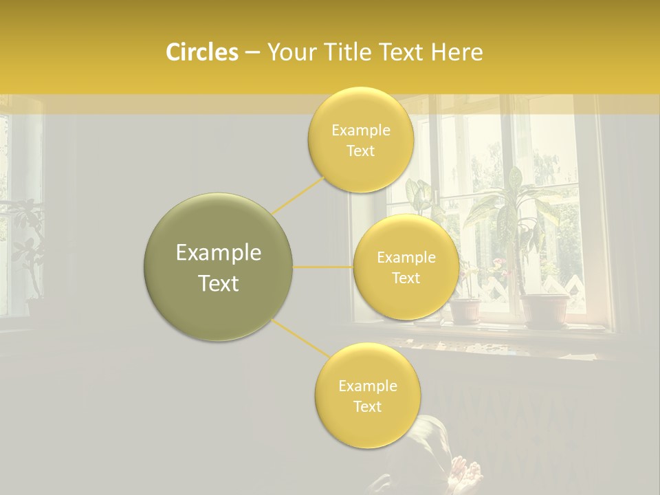 A Woman Sitting On The Floor In Front Of A Window PowerPoint Template