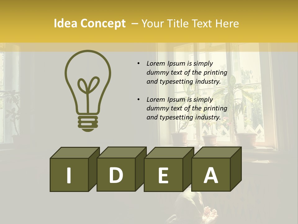 A Woman Sitting On The Floor In Front Of A Window PowerPoint Template