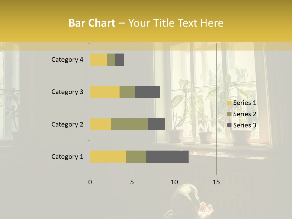 A Woman Sitting On The Floor In Front Of A Window PowerPoint Template