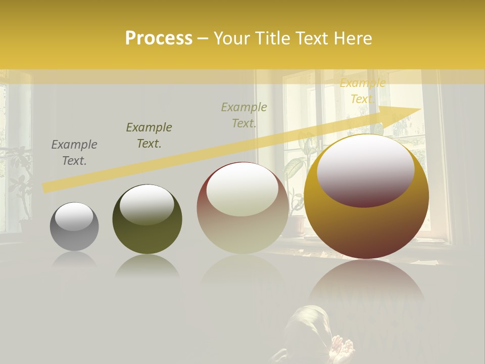 A Woman Sitting On The Floor In Front Of A Window PowerPoint Template