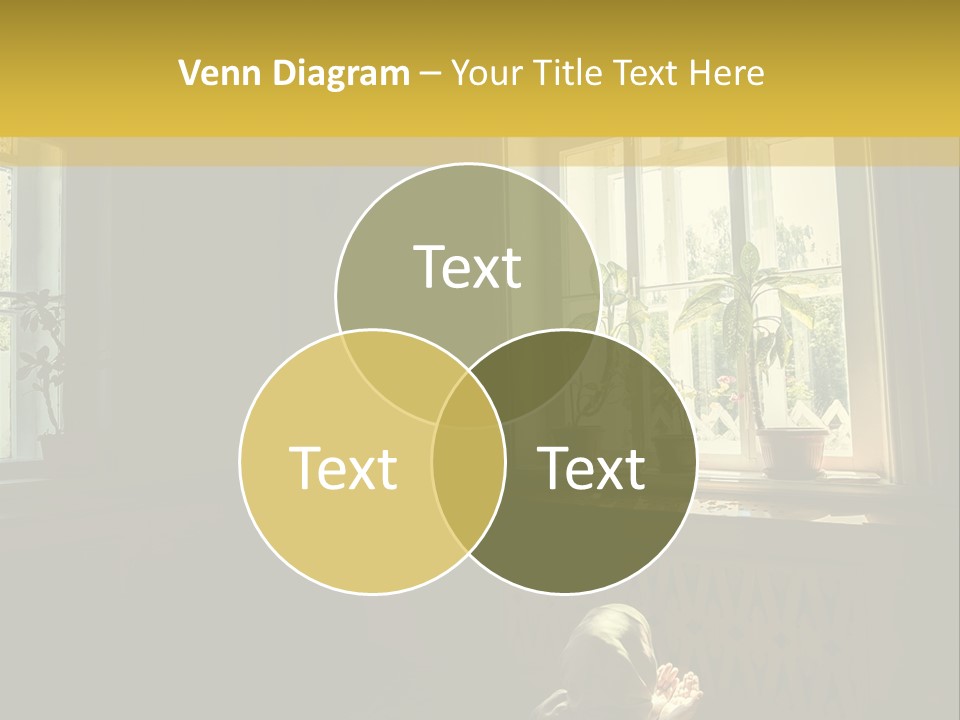 A Woman Sitting On The Floor In Front Of A Window PowerPoint Template