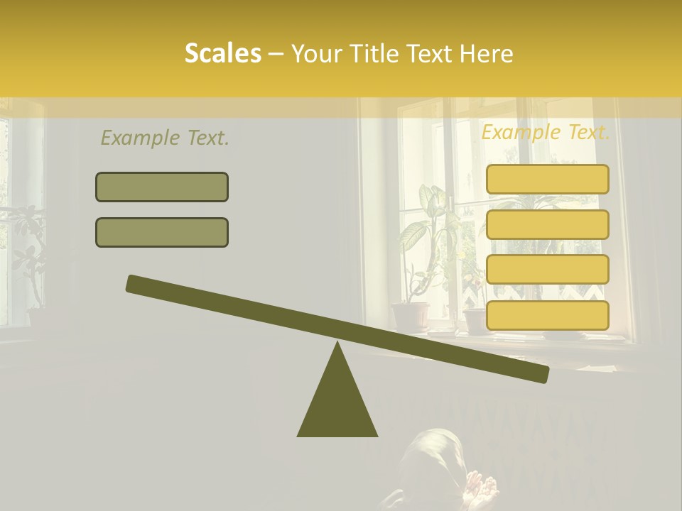 A Woman Sitting On The Floor In Front Of A Window PowerPoint Template