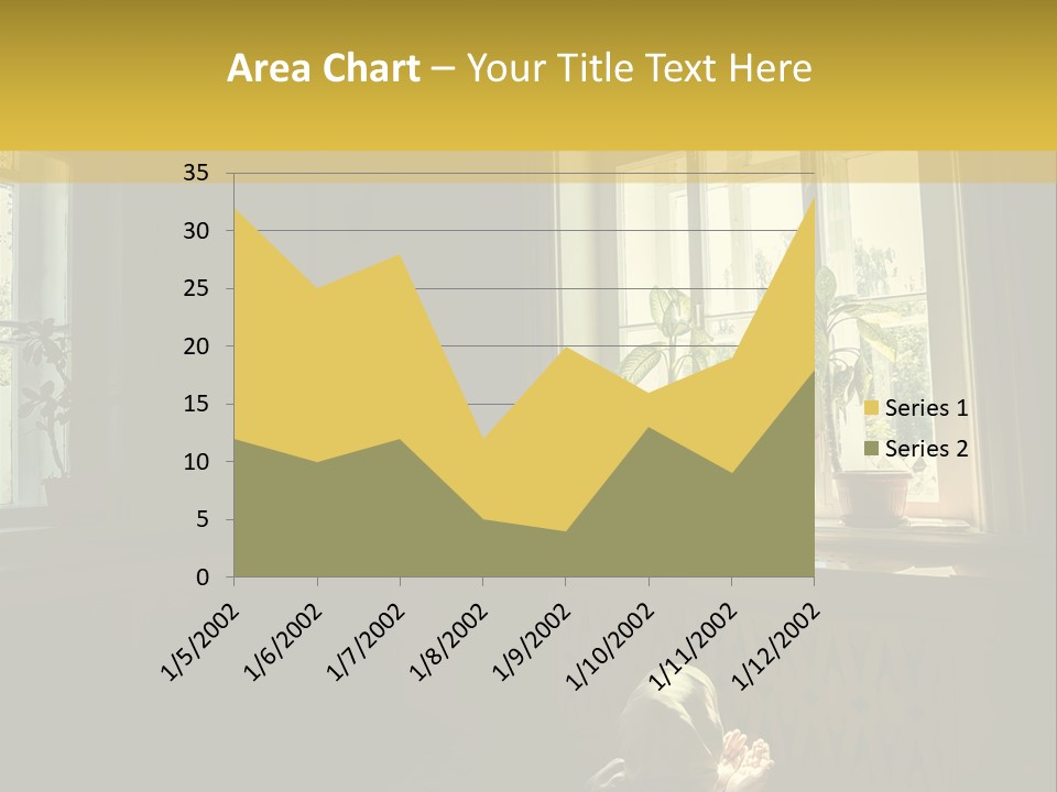 A Woman Sitting On The Floor In Front Of A Window PowerPoint Template