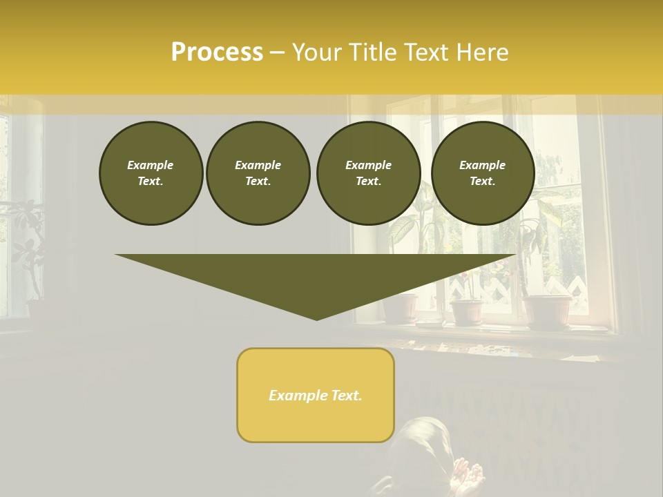 A Woman Sitting On The Floor In Front Of A Window PowerPoint Template