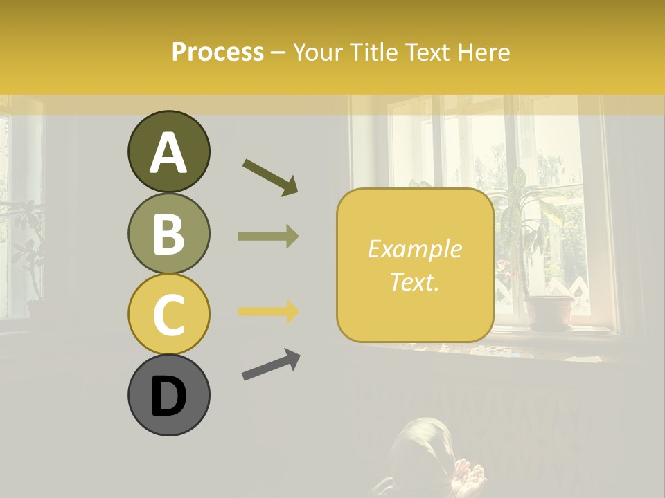 A Woman Sitting On The Floor In Front Of A Window PowerPoint Template