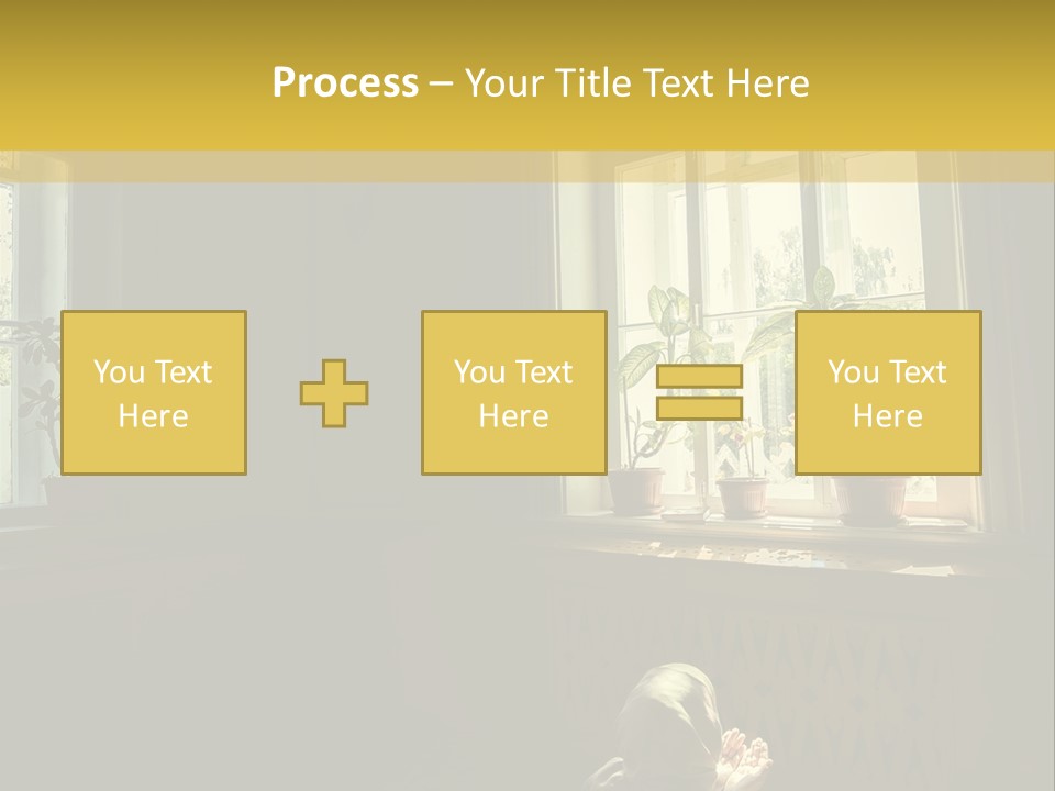 A Woman Sitting On The Floor In Front Of A Window PowerPoint Template