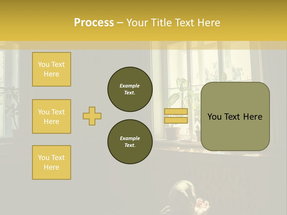 A Woman Sitting On The Floor In Front Of A Window PowerPoint Template