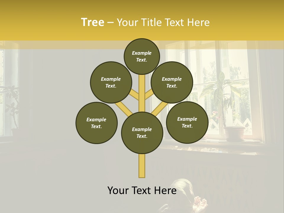 A Woman Sitting On The Floor In Front Of A Window PowerPoint Template