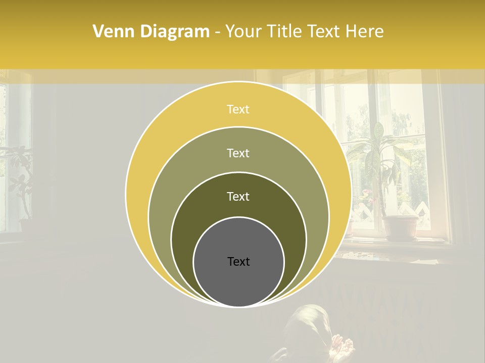 A Woman Sitting On The Floor In Front Of A Window PowerPoint Template